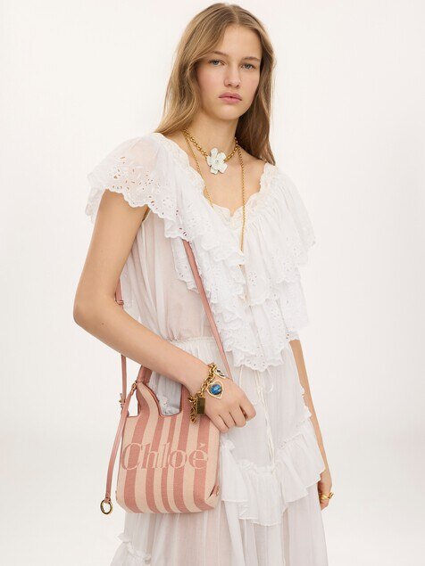 Mini Chlo&eacute; Stripy tote bag in jacquard