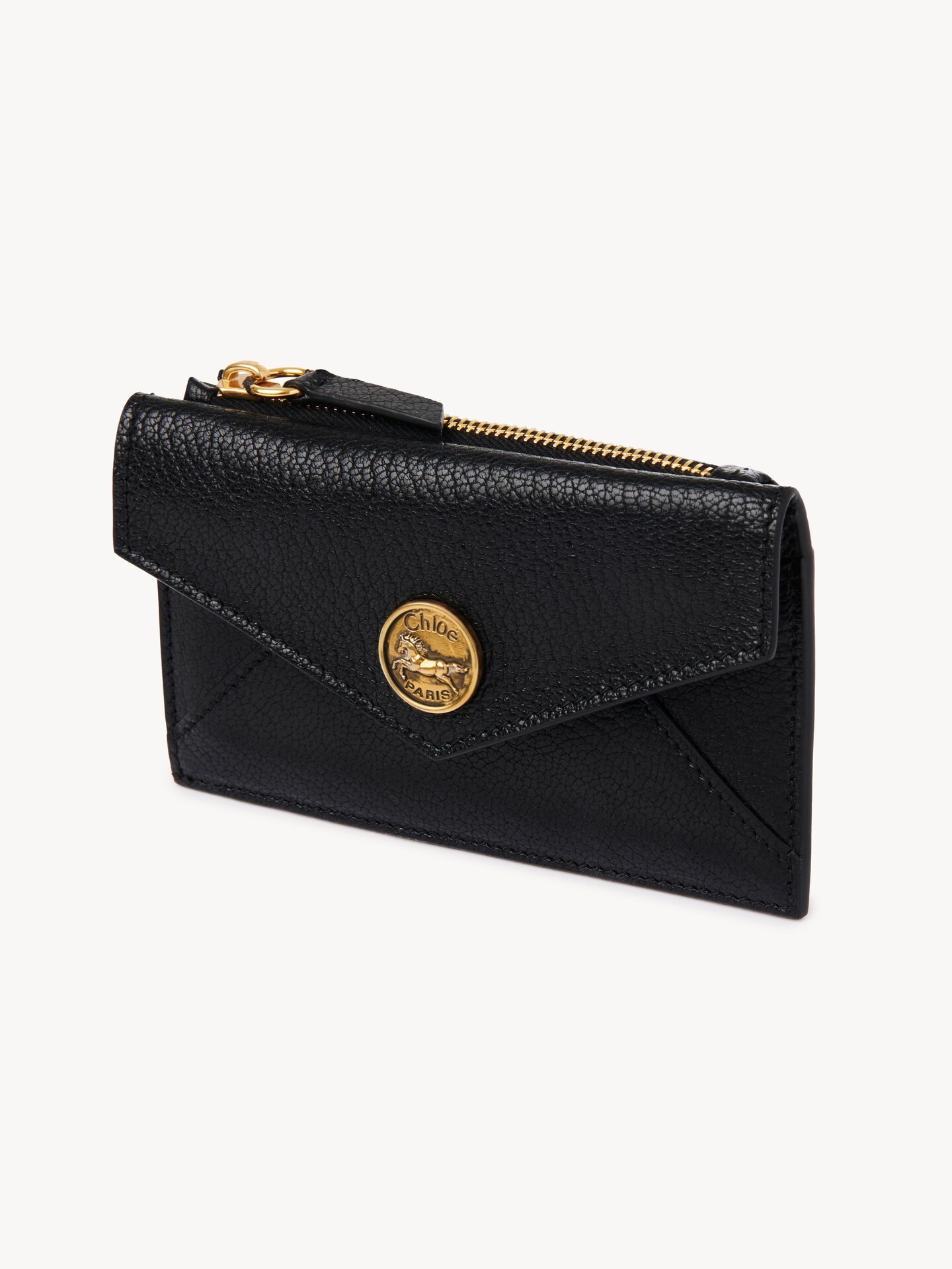 Cartera peque&ntilde;a Envelope con ranuras para tarjetas de cuero granulado - 2.0