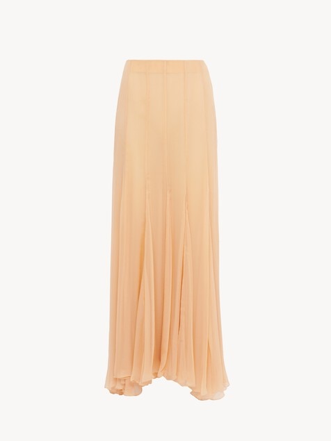 Fluid maxi skirt in silk mousseline