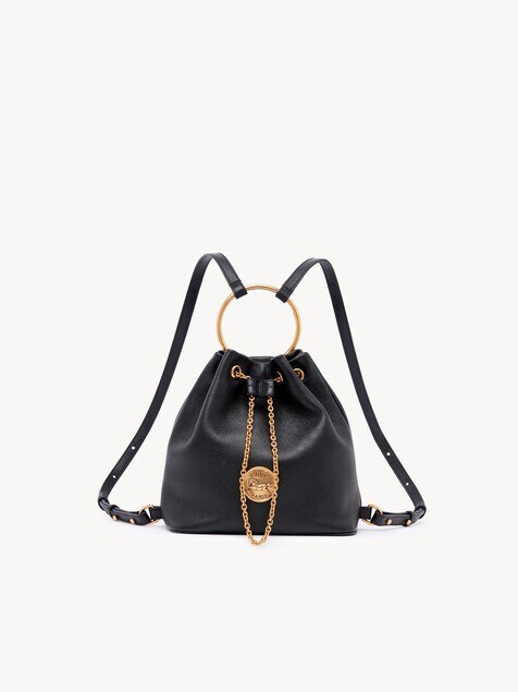 Kleiner Bracelet Rucksack aus genarbtem Leder