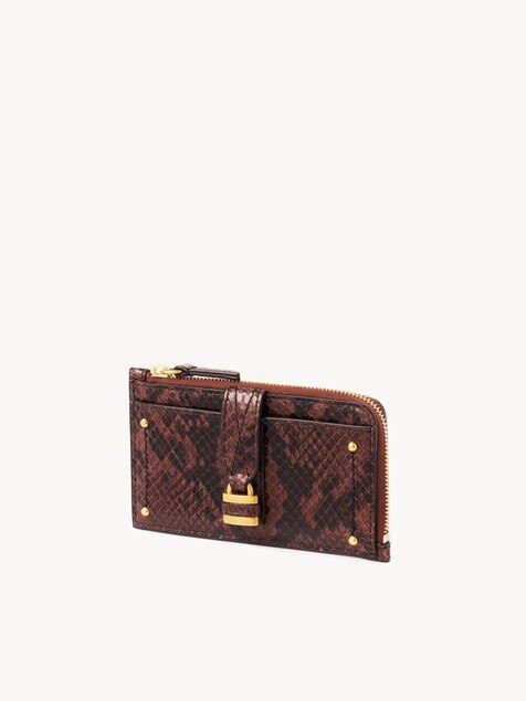 Small Paddington purse with card slots in python-effect leather