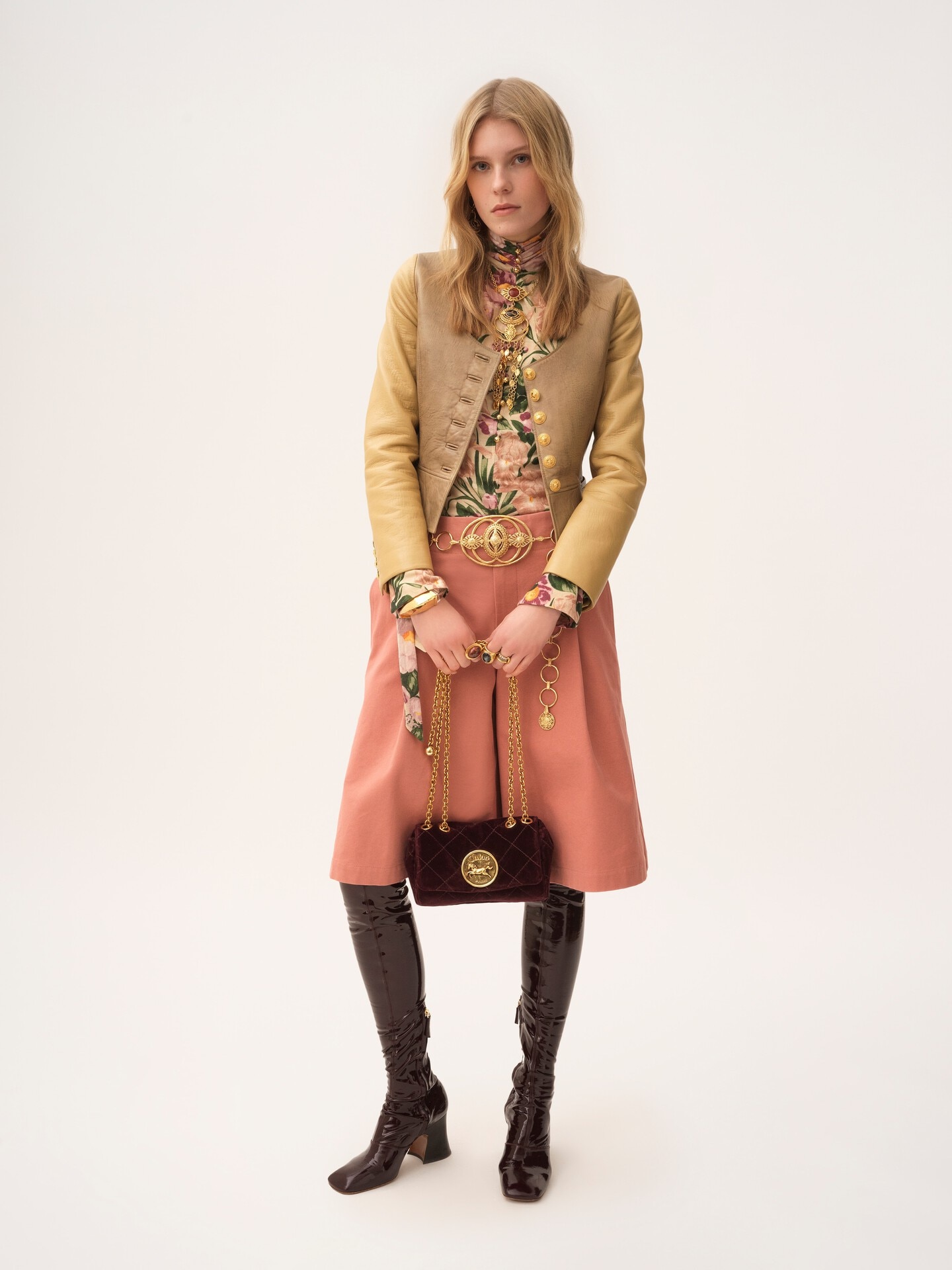 ベルベット製Chlo&eacute; Heritageスモールショルダーバッグ - 9