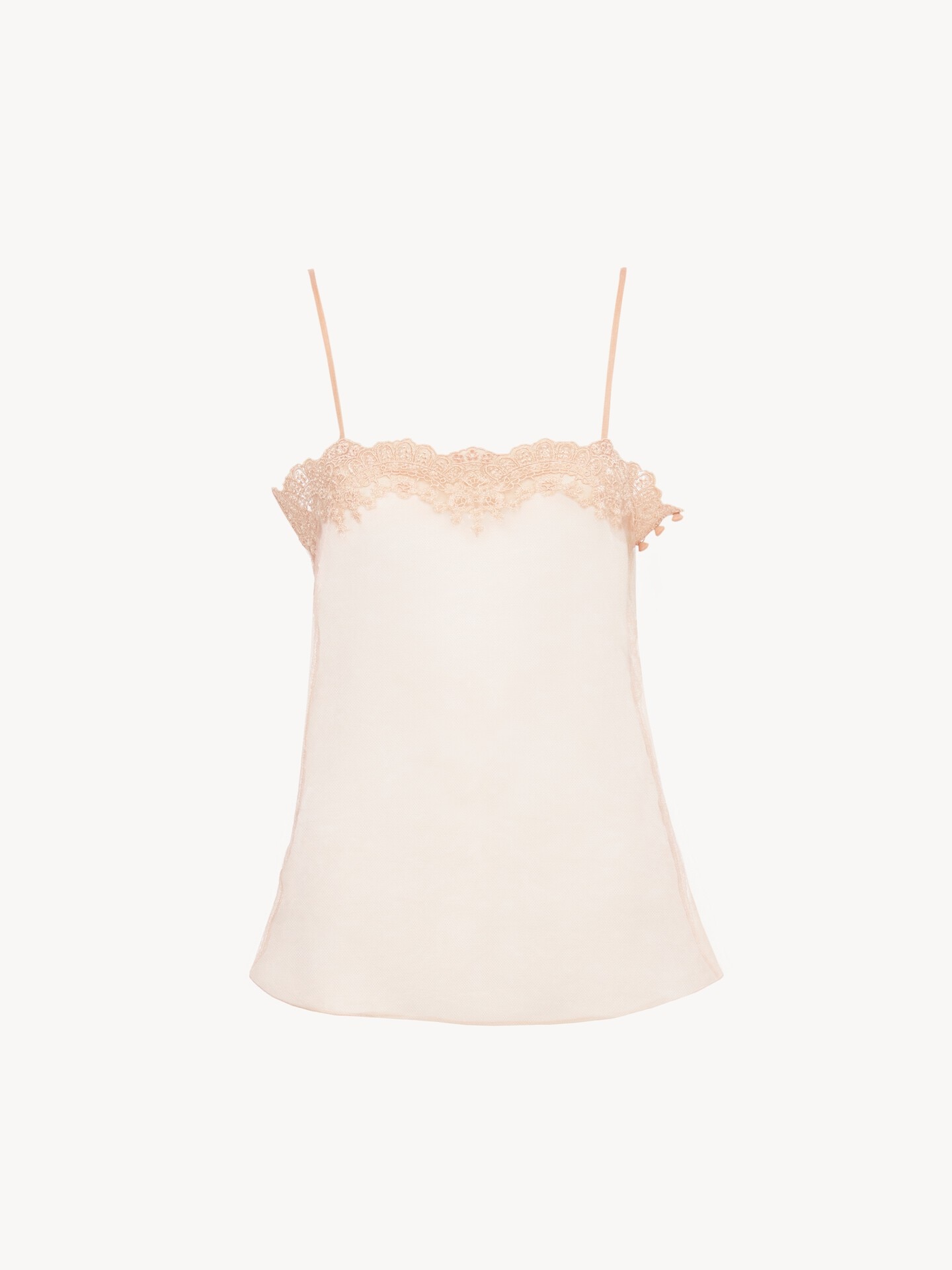 Fitted tank top in embroidered lace - 1