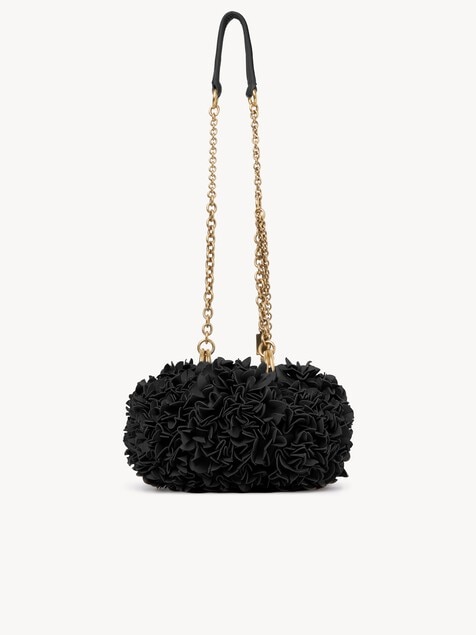Chlo&eacute; Pliss&eacute; shoulder bag with chain in leather flowers