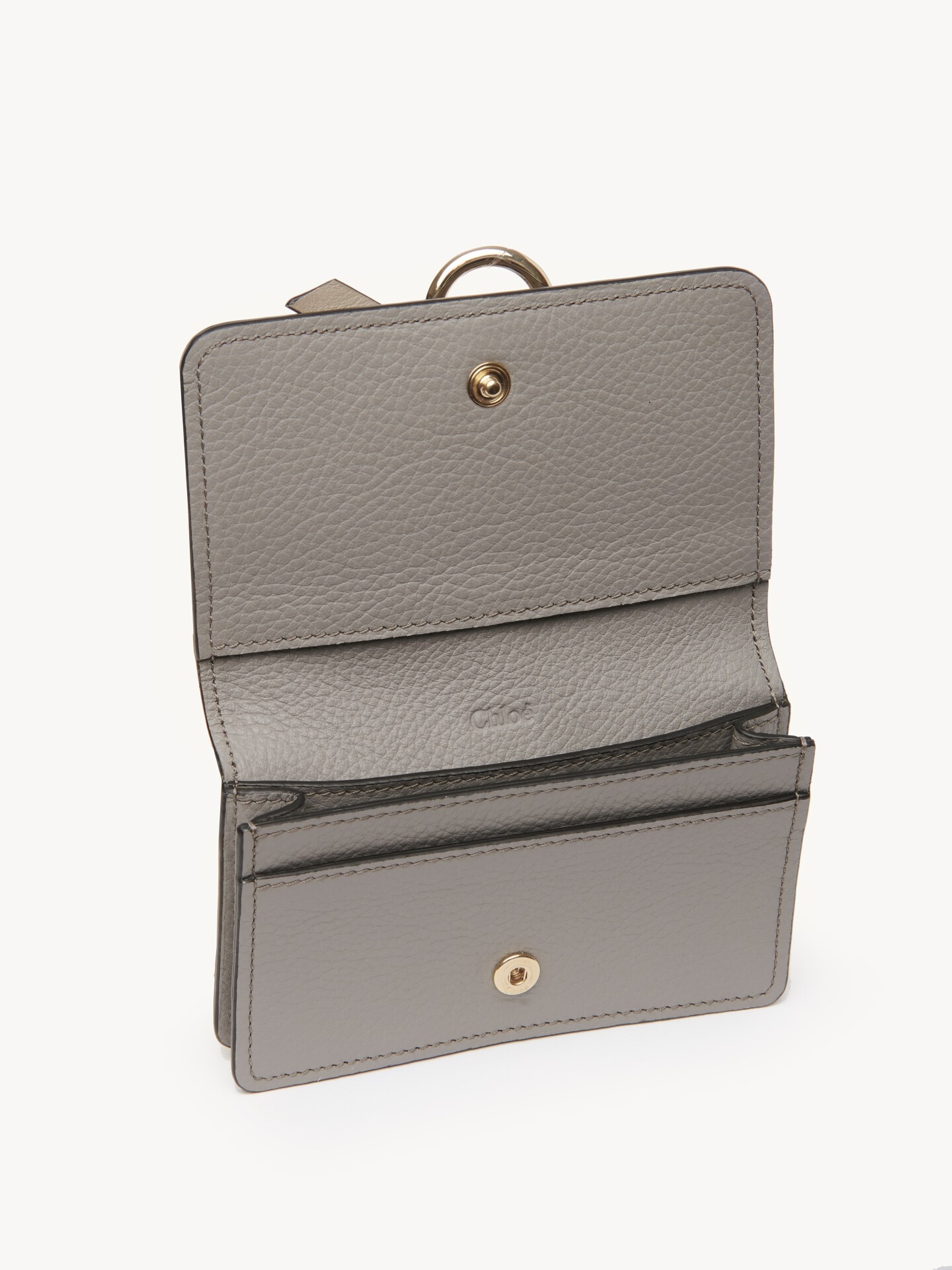 グレインレザー製Alphabetカードホルダー グレー - Chloé