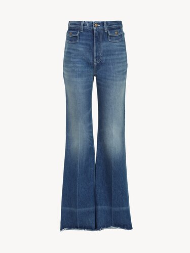 High-rise flare jeans in denim Ocean Blue - Chloé