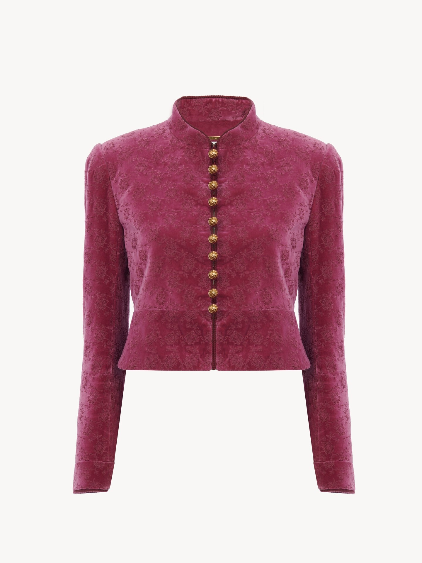 Cropped fitted jacket in velvet - 2