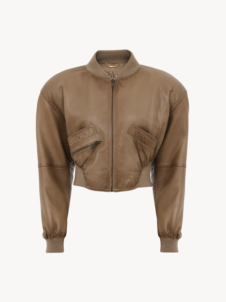 Cropped blouson in leather - 2
