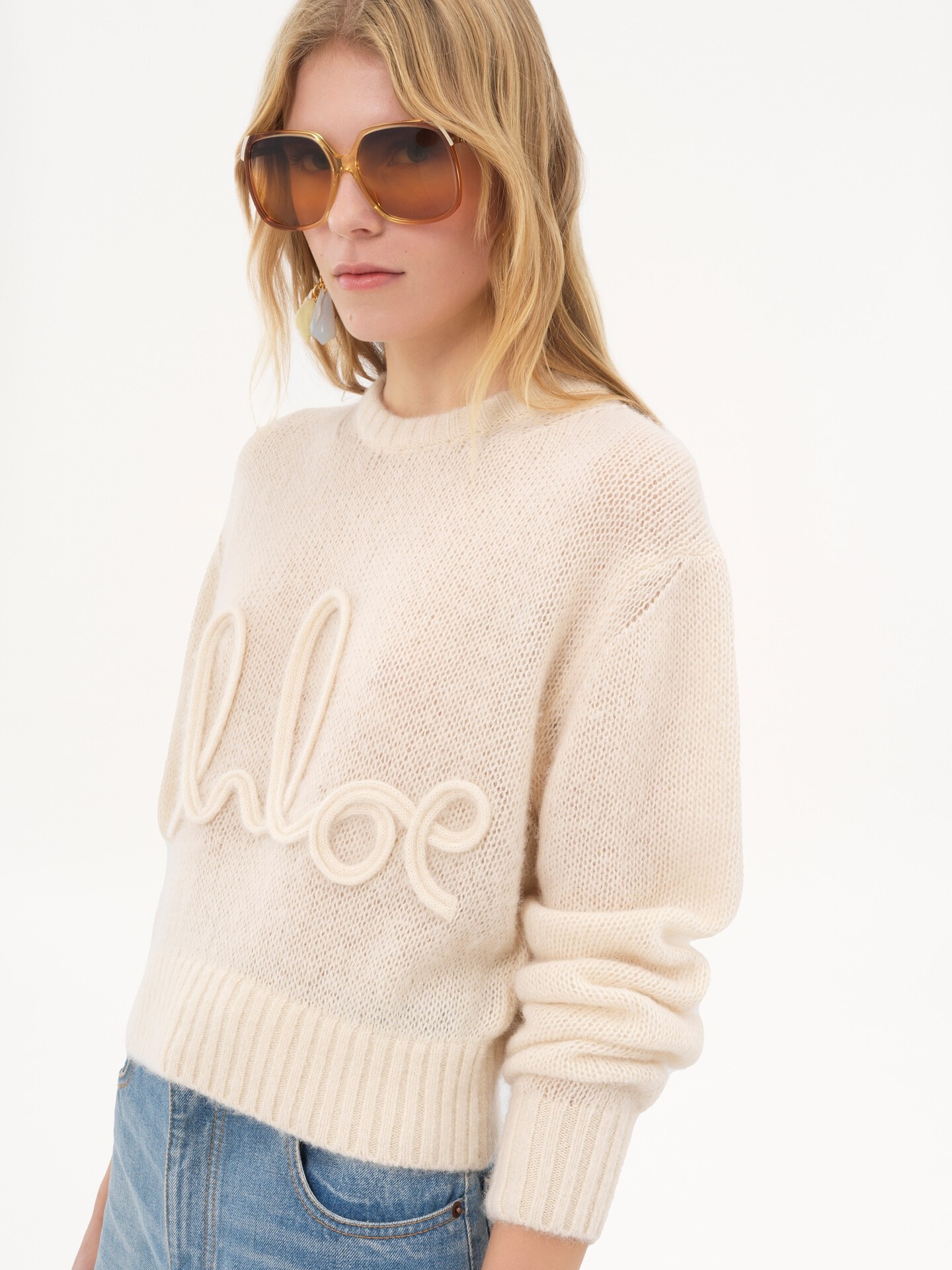 Logo jumper in alpaca wool & silk knit - 6