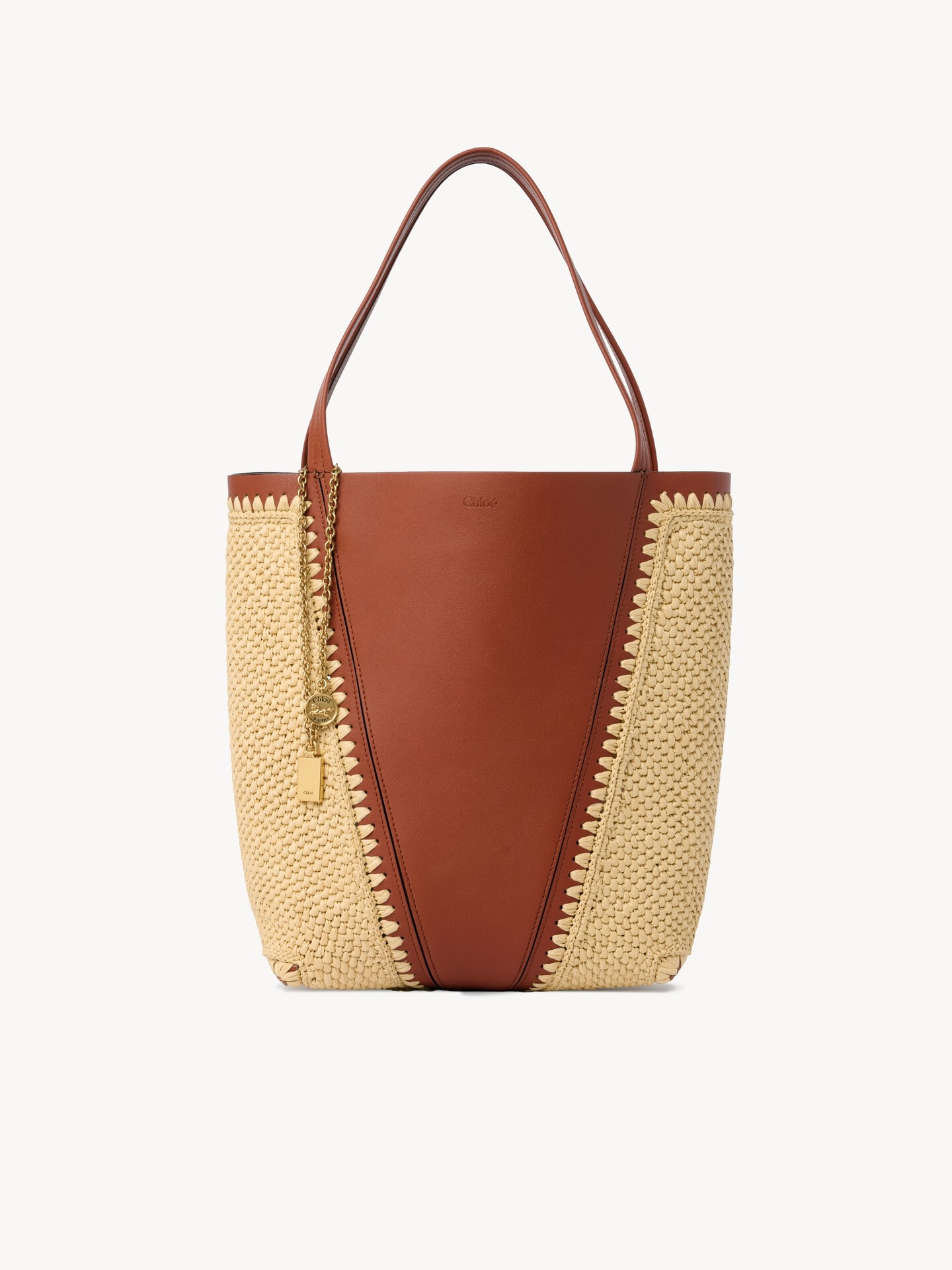 Chlo&eacute; Spin Tote Bag aus geflochtenen Fasern und Leder - 1