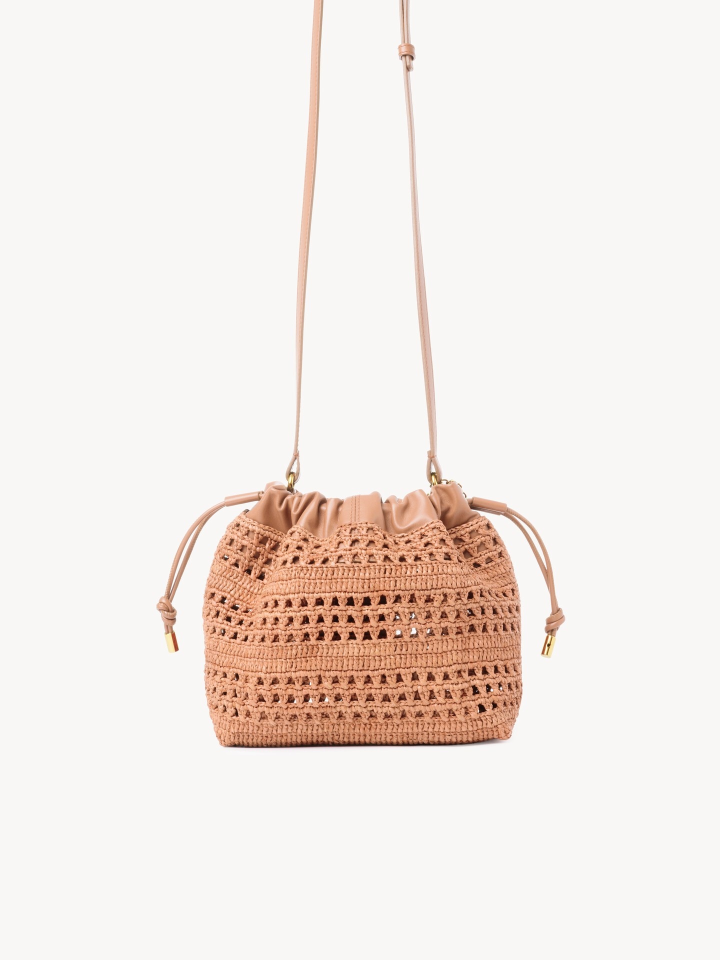 Mini Summer Banana drawstring shoulder bag in raffia - 5