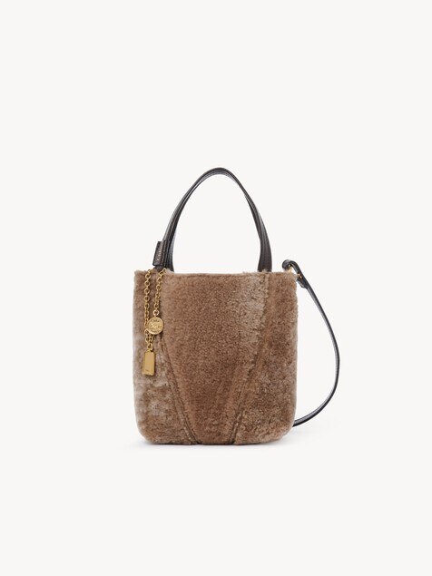 Small Chloé Spin tote bag in shearling