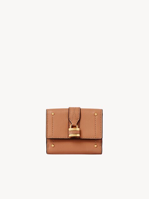 Mini portefeuille &agrave; trois volets Paddington en cuir grain&eacute;