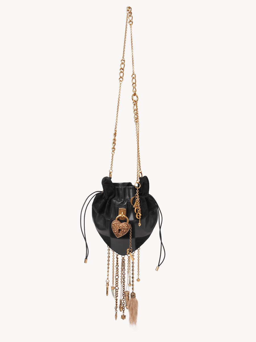 Ch&acirc;teau Treasures crossbody bag in grained & suede leather - 1
