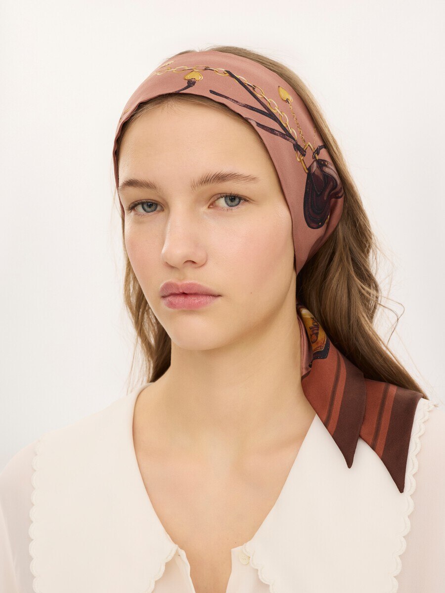 The Chlo&eacute; Paddington bandeau scarf in silk twill - 6