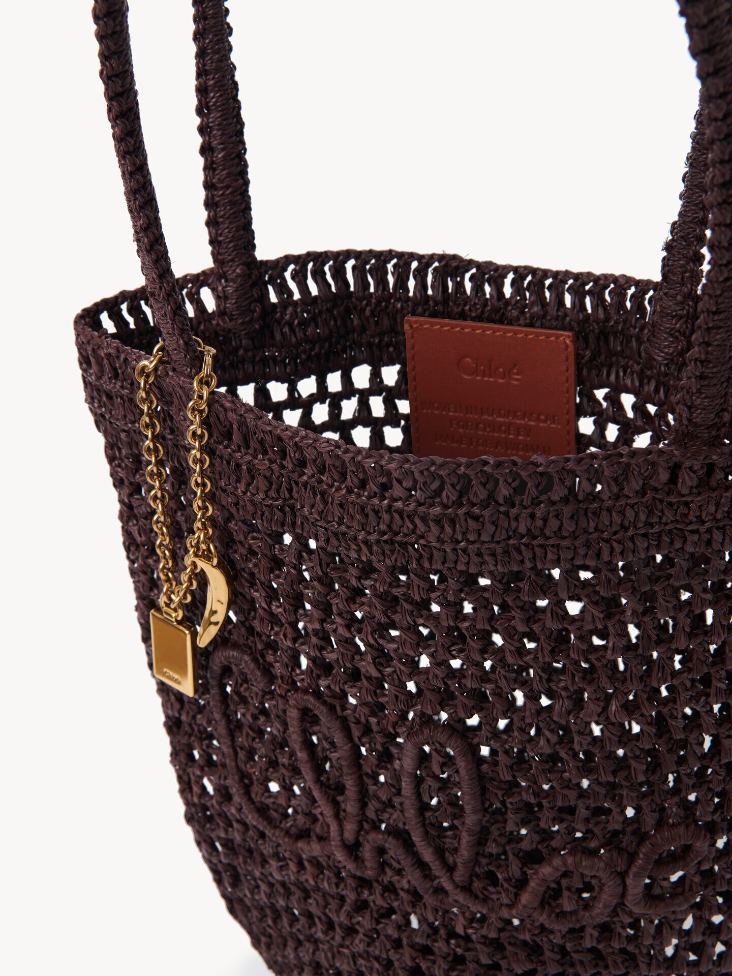 Small Summer Banana tote bag in raffia - 6