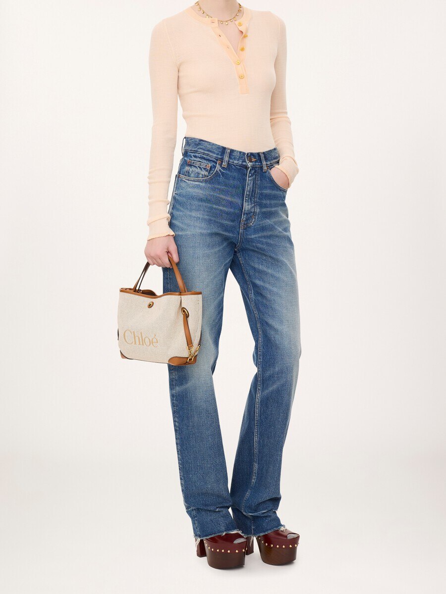 Small Chlo&eacute; Clover double carry bag in canvas - 8