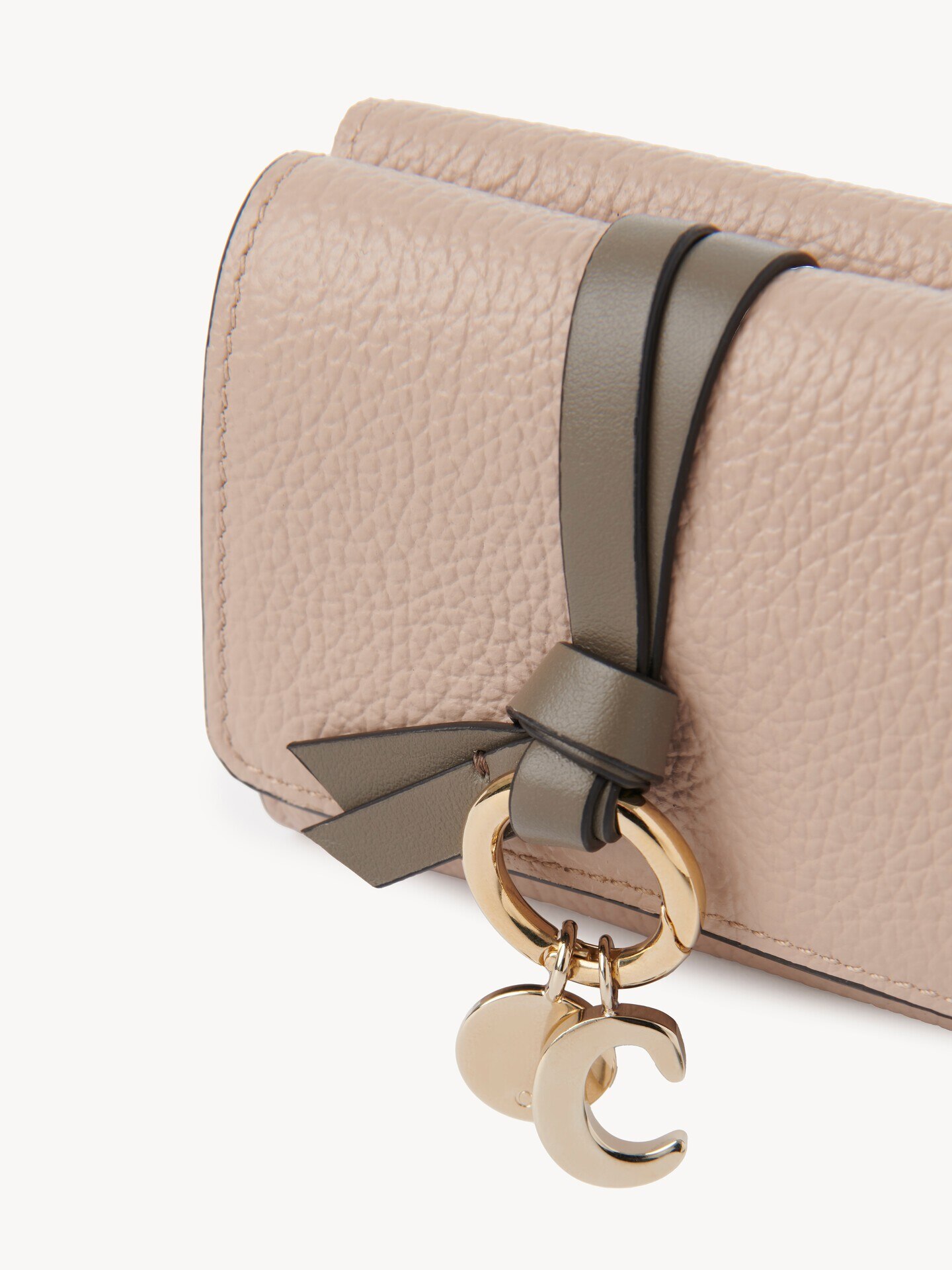 my♣︎様 グレインレザー製Alphabetミニトリフォールドウォレット ピンク - Chloé