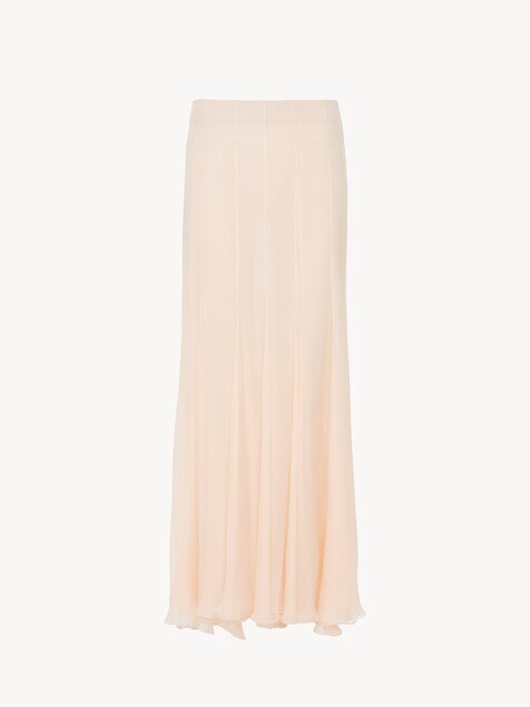 Fluid maxi skirt in silk mousseline