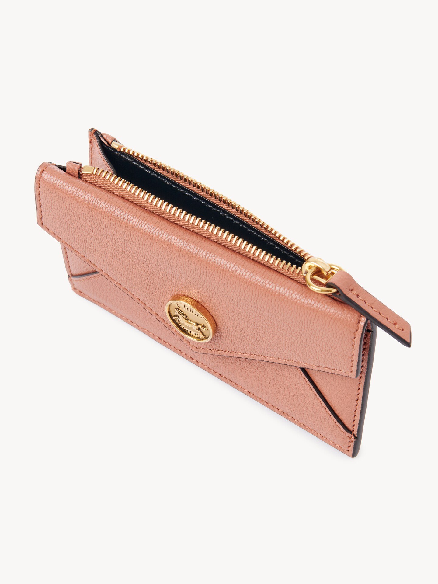 Small Envelope purse with card slots in grained leather - 5