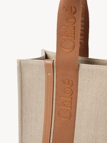 Woody tote bag in linen - 7