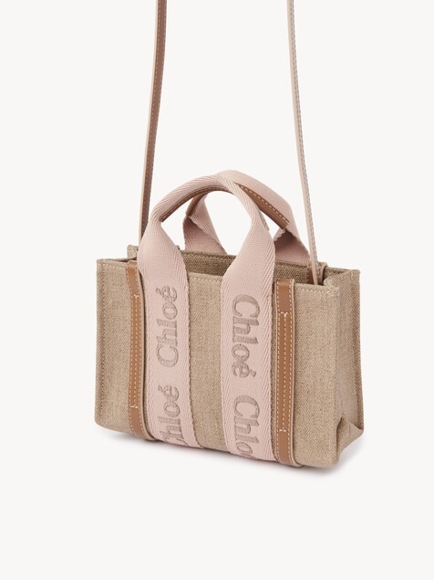 Minibolso tote Woody de lino