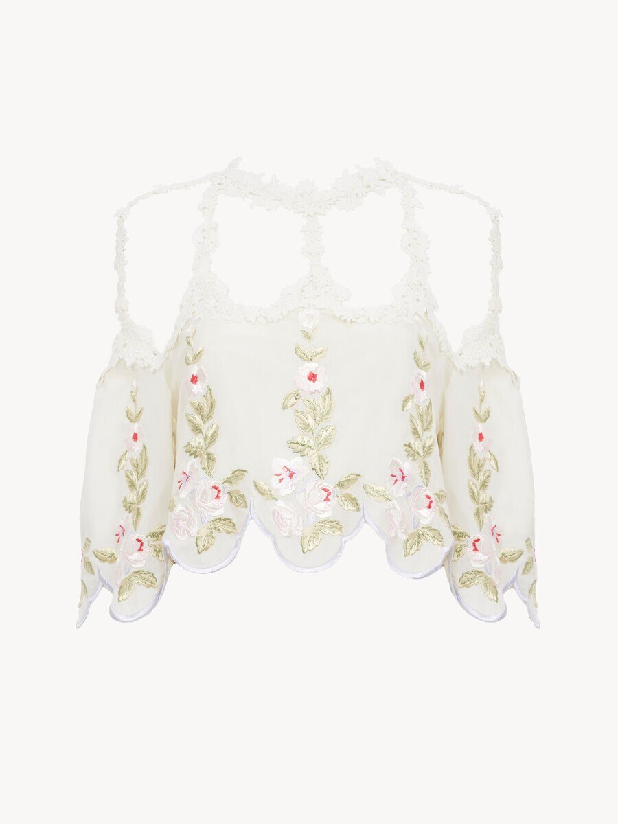 Cut-out cropped top in technical taffeta - 2