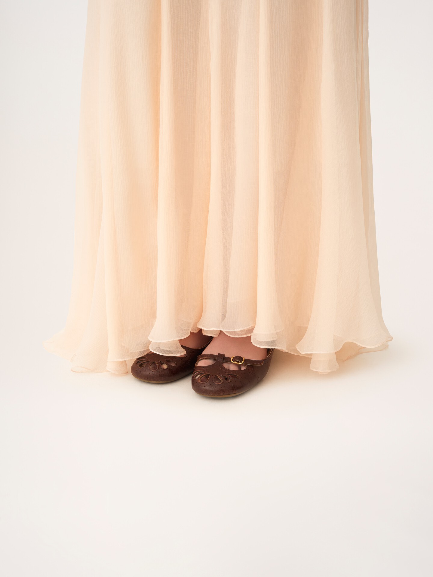 Fluid maxi skirt in silk mousseline - 9