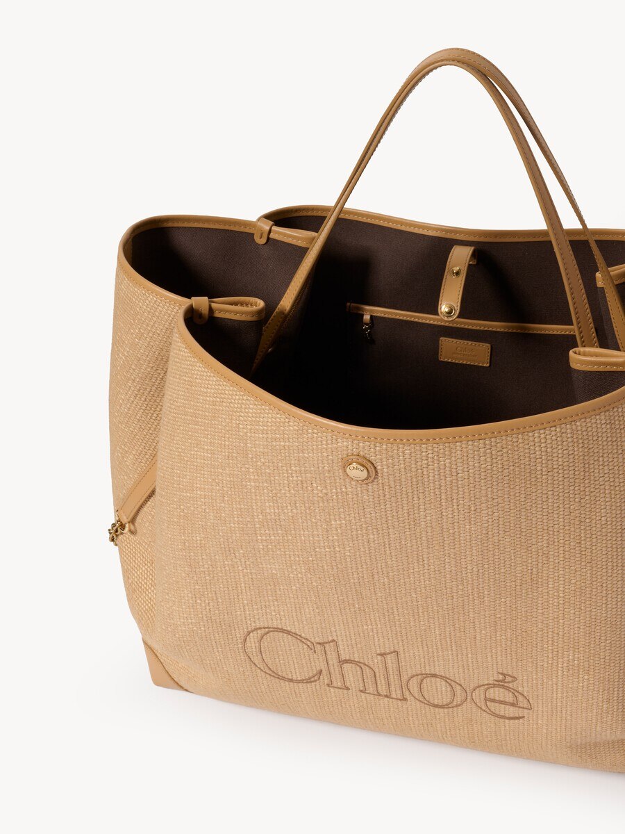 Large Chlo&eacute; Clover double carry bag in raffia-effect fibres - 6
