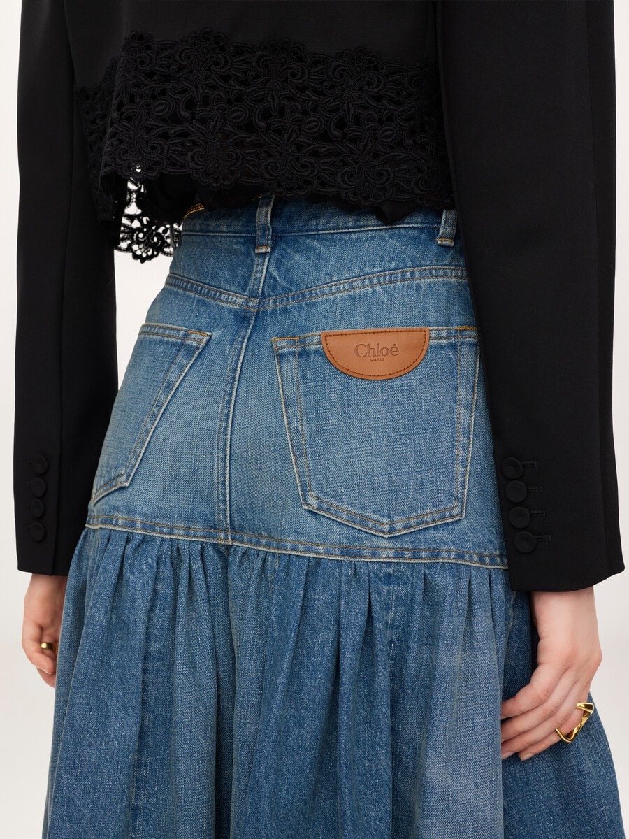 High-rise balloon jeans in denim - 9