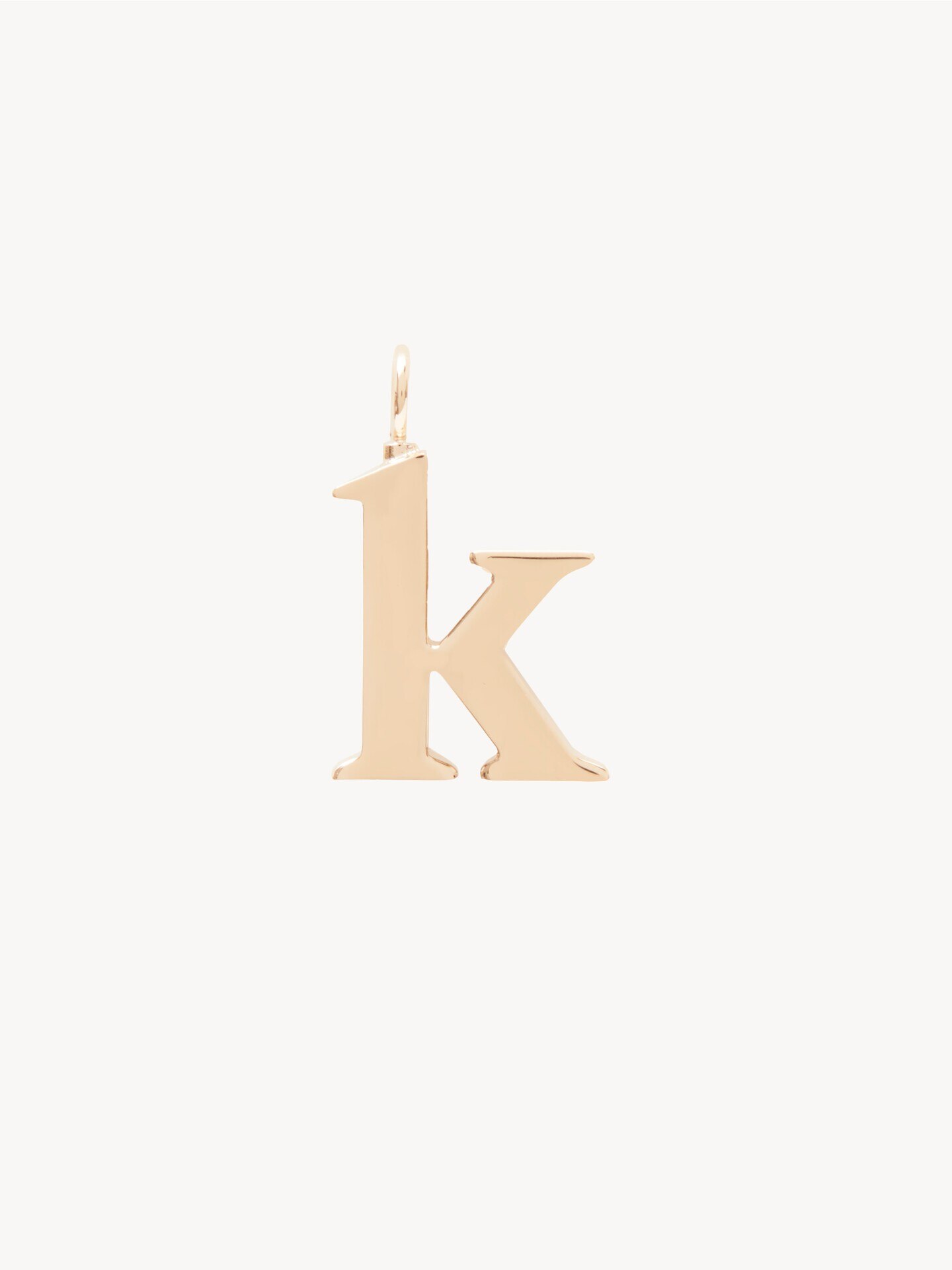 Alphabet letter K charm in brass - 2