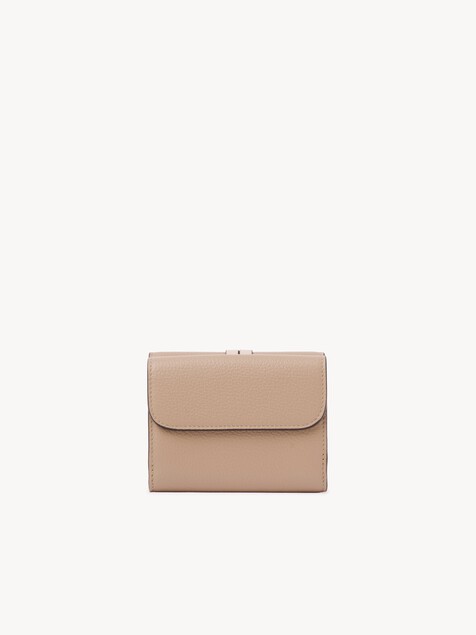 Small Alphabet tri-fold in grained leather 