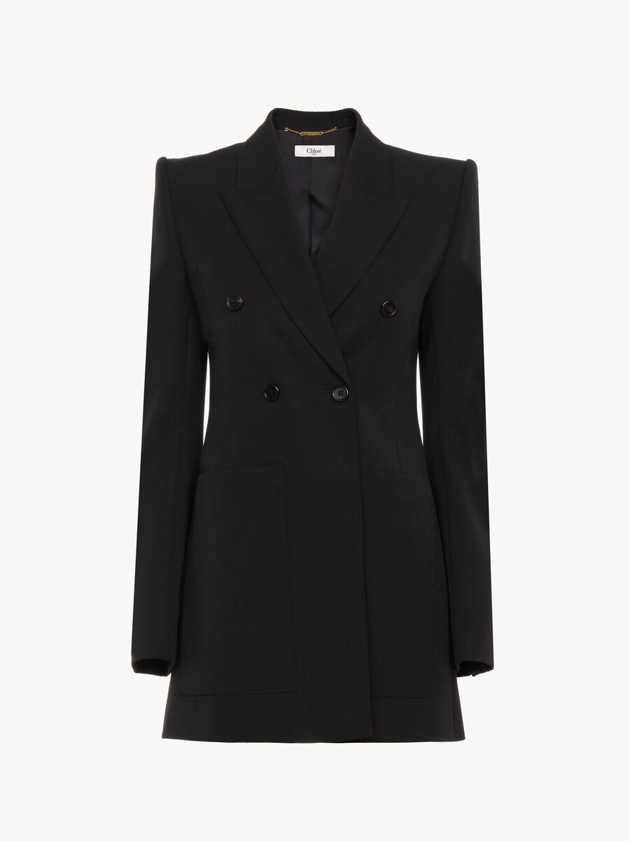 Tailored jacket in wool grain de poudre - 1