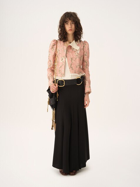 Fluid maxi skirt in washed silk satin