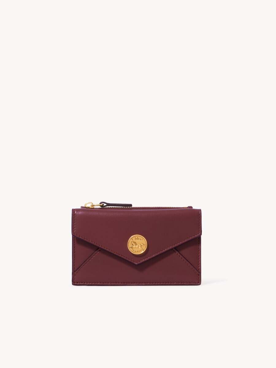 Small Envelope purse with card slots in soft & suede leather - 1