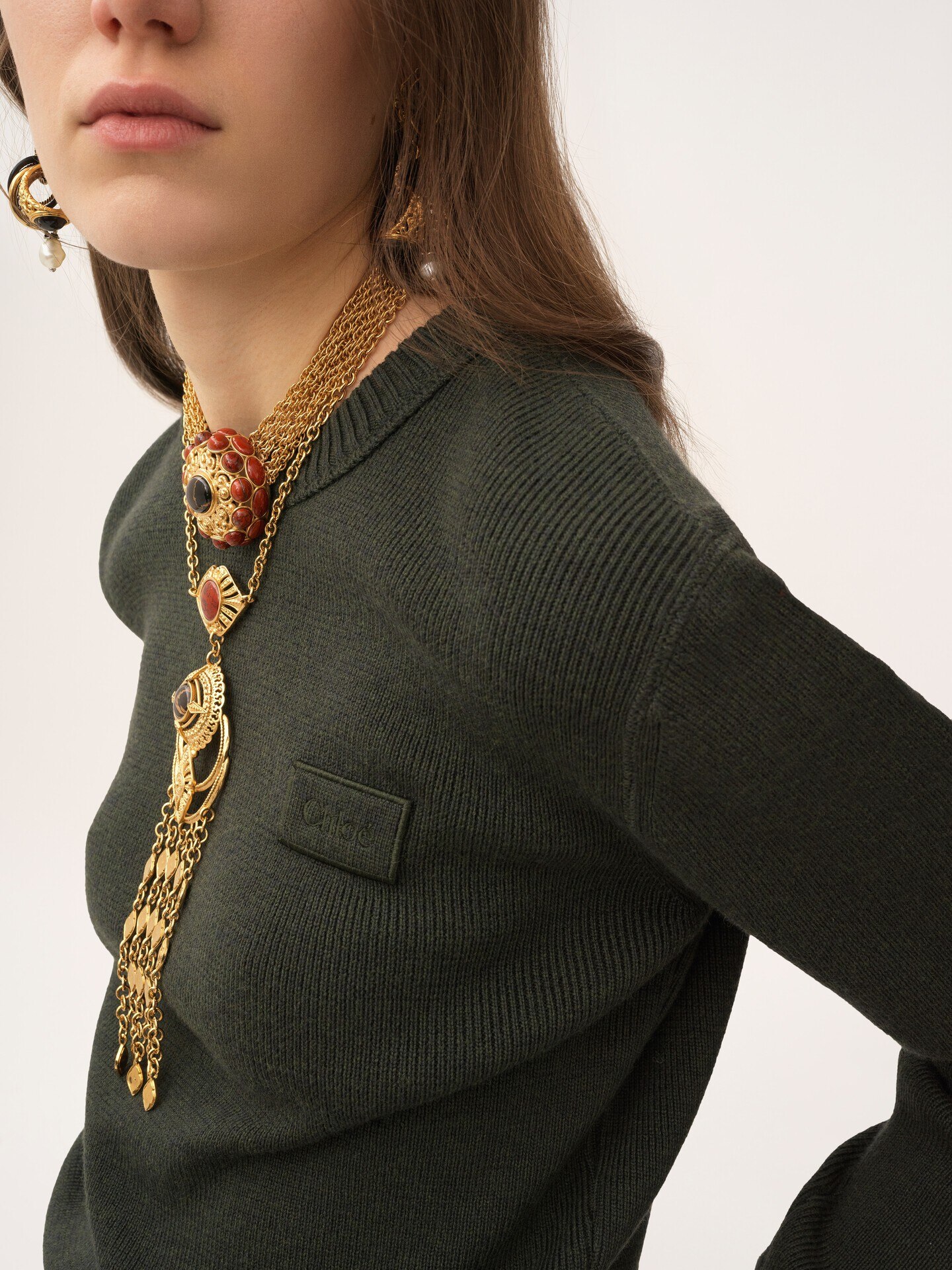 Pull en maille de laine mérinos à logo - 6