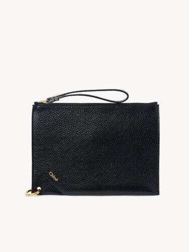 Chlo&eacute; Spin zipped pouch in grained leather - 2