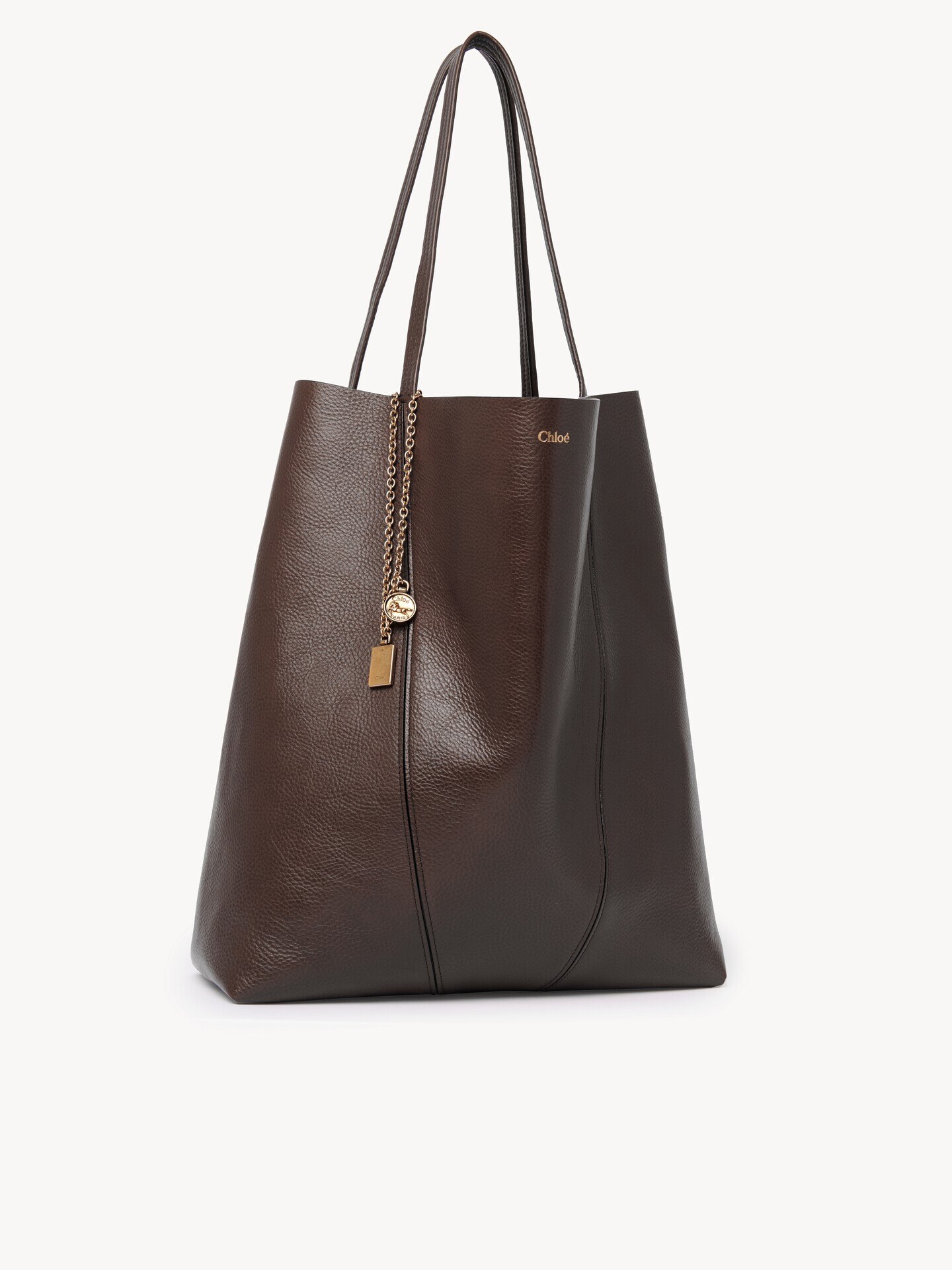 Large Chlo&eacute; Spin tote bag in grained leather - 5.0