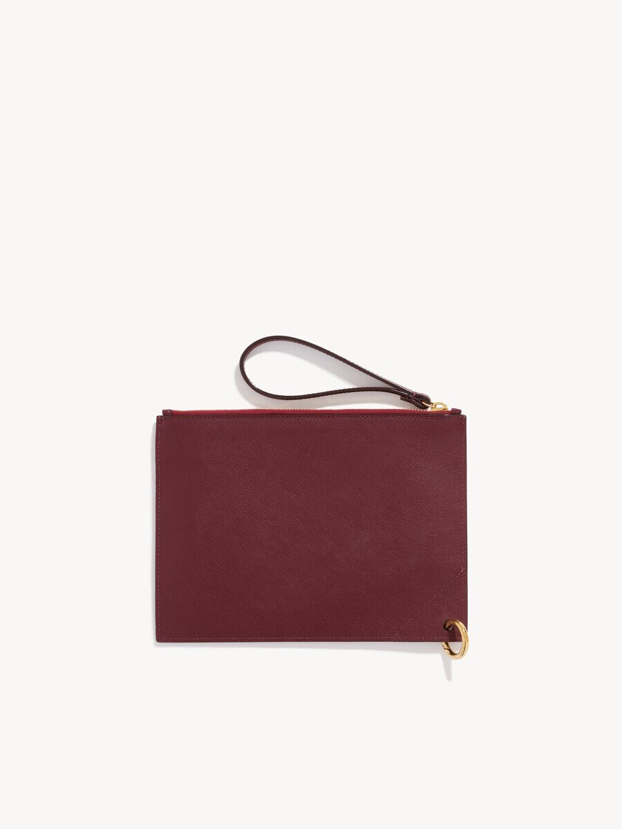 Chlo&eacute; Spin zipped pouch in suede & soft leather - 4