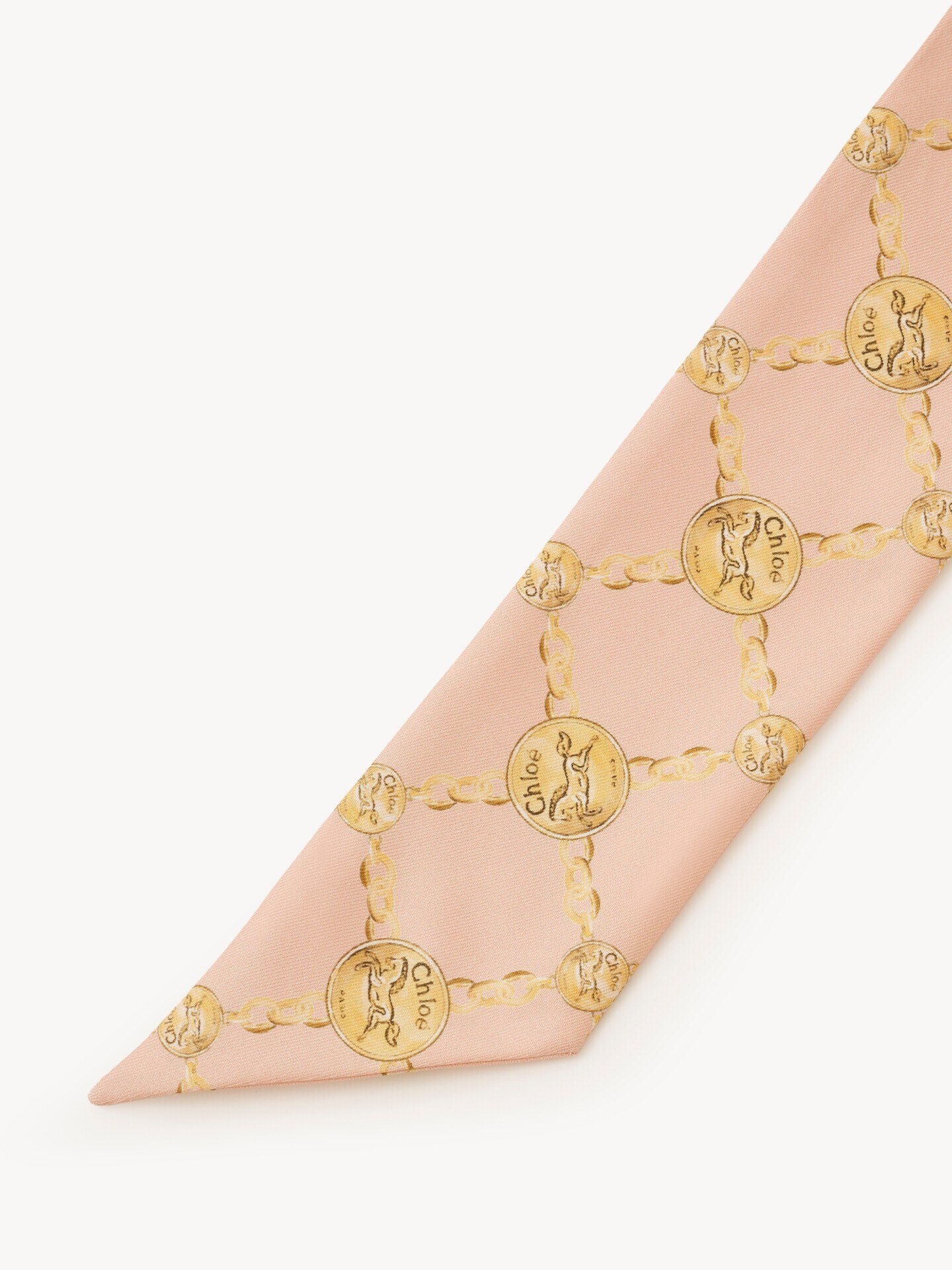 The Chlo&eacute; Horse Medal bandeau scarf in silk twill - 4