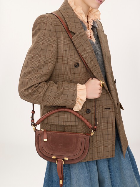 Mini Marcie shoulder bag in suede leather