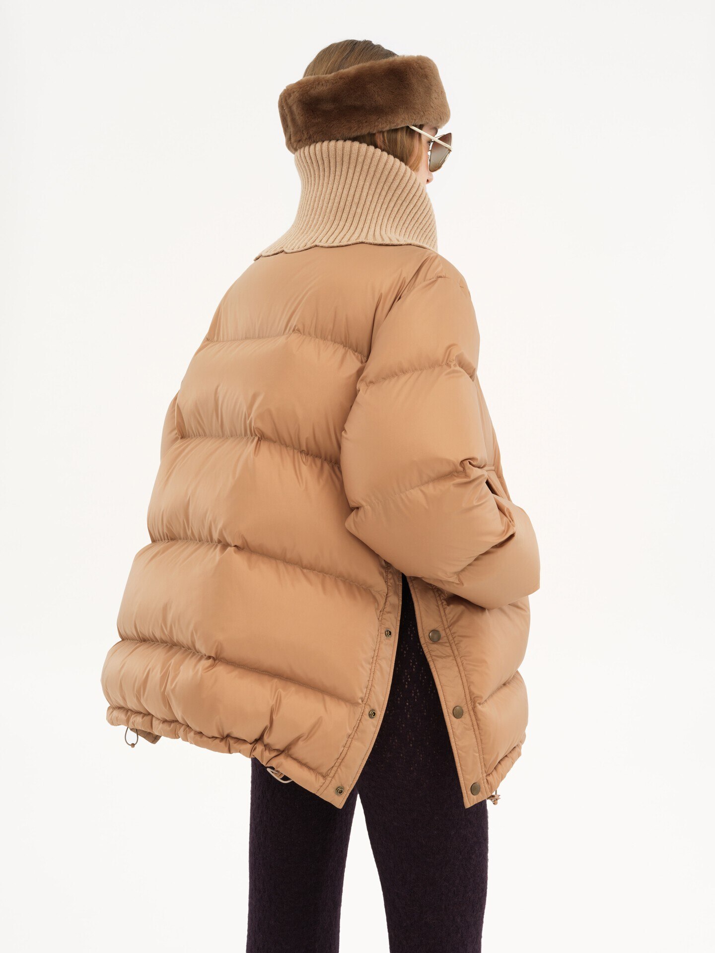 High-neck puffer jacket in shiny nylon - 5