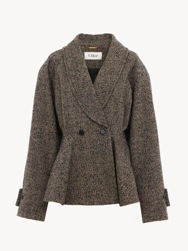 Short riding coat in chevron wool - 2