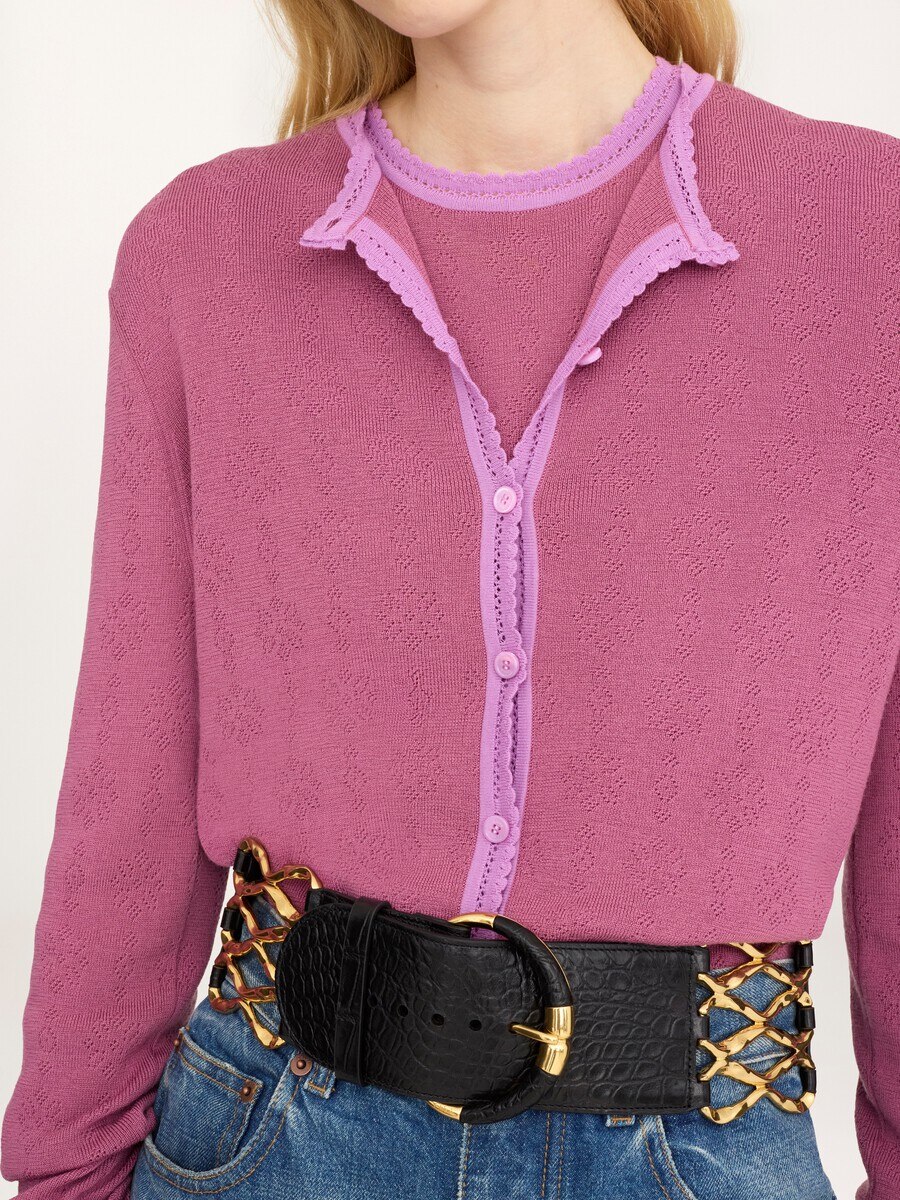 K&ouml;rperbetonte Strickjacke aus Wollstrick - 6