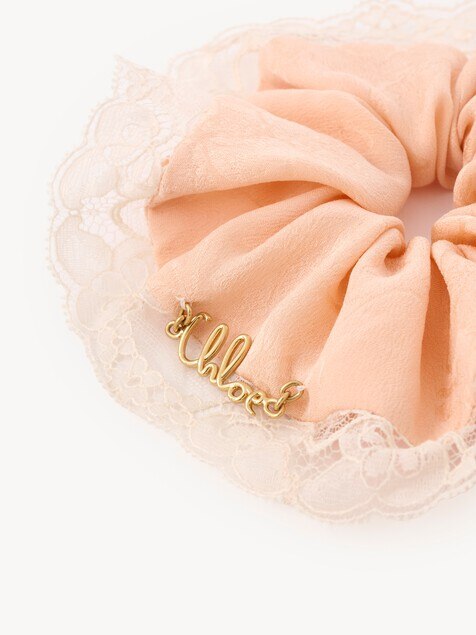 The Chlo&eacute; Poetic scrunchie in silk & lace