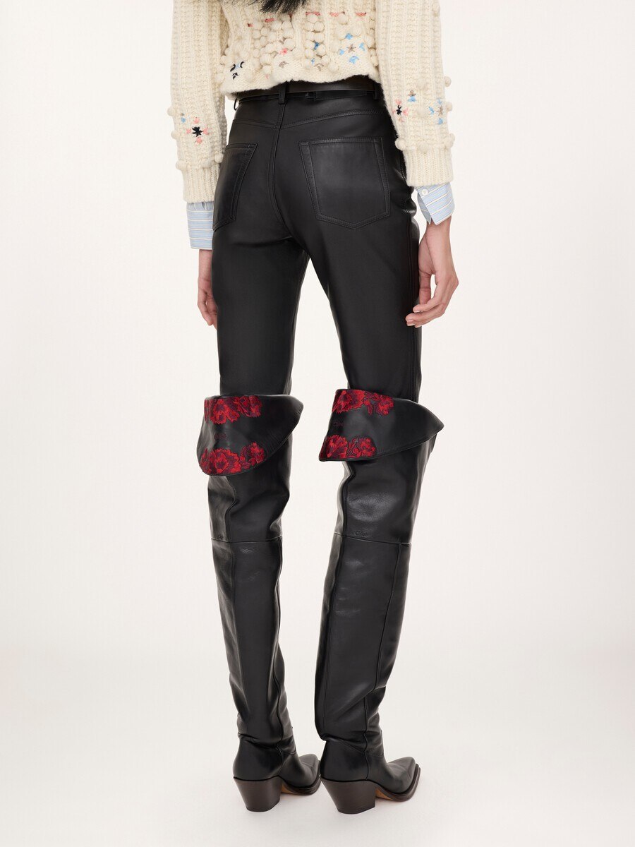 Slim trousers in leather - 5