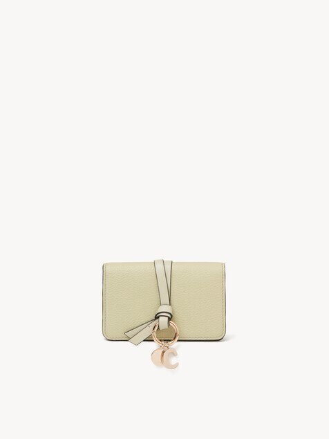 Alphabet card holder in grained leather