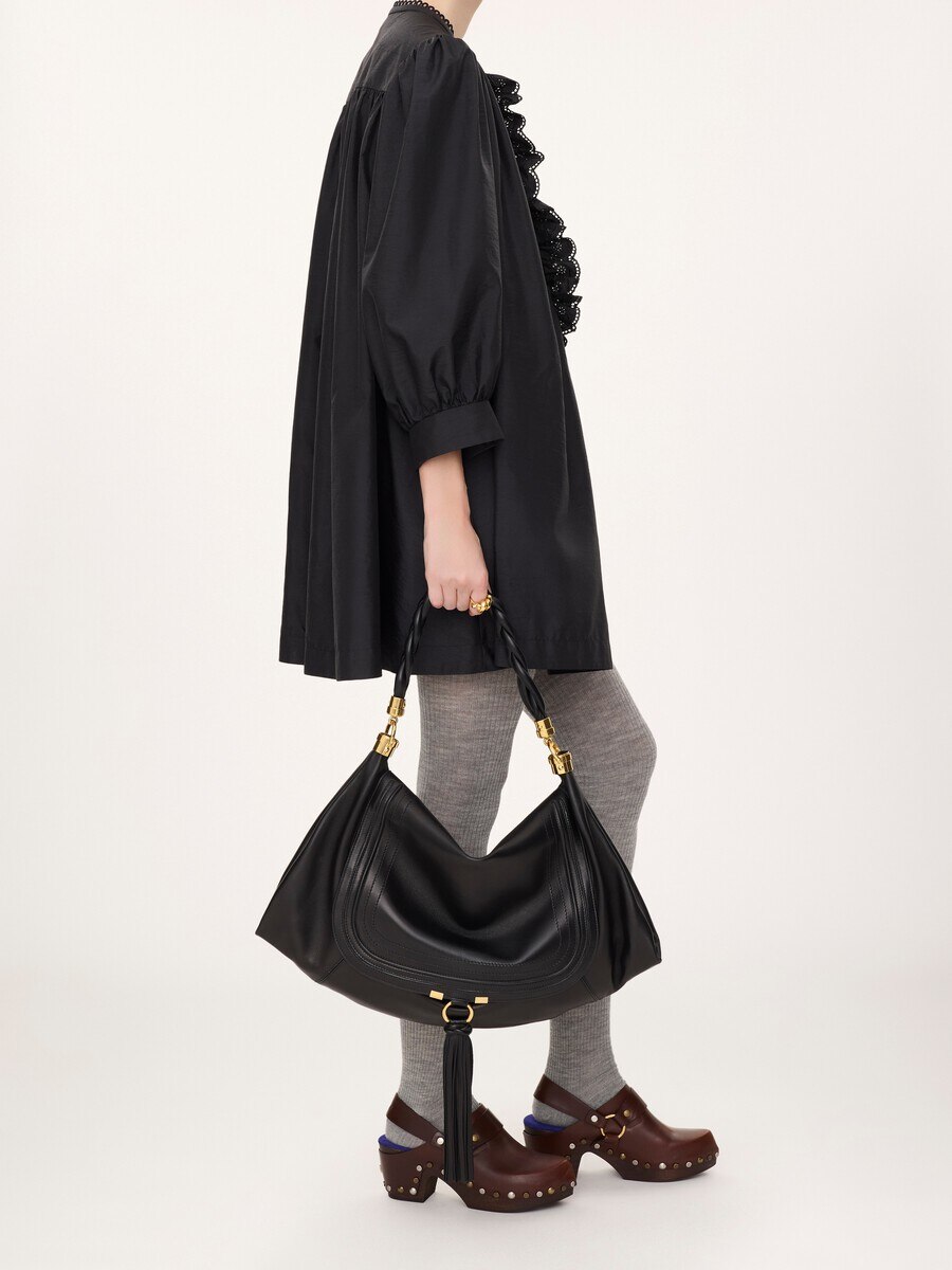 Large Marcie Foulard hobo bag in soft leather - 8
