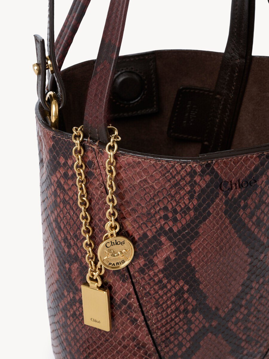 Kleine Chlo&eacute; Spin Tote Bag aus Leder in Pythonlederoptik - 7