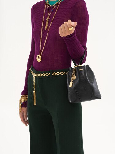 Small Chlo&eacute; Spin tote bag in grained leather - 3